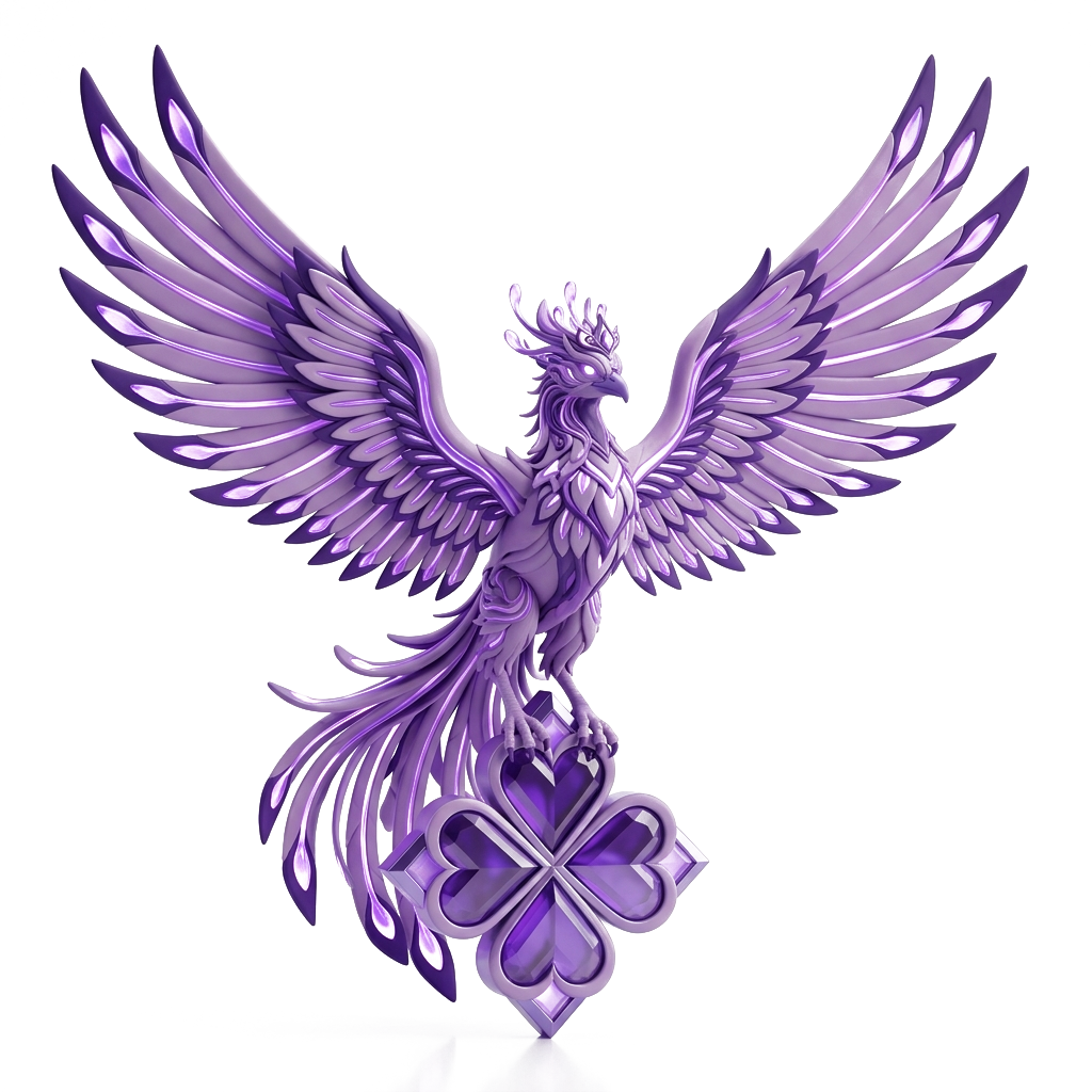 Diagrammatic Phoenix Spreading Wings